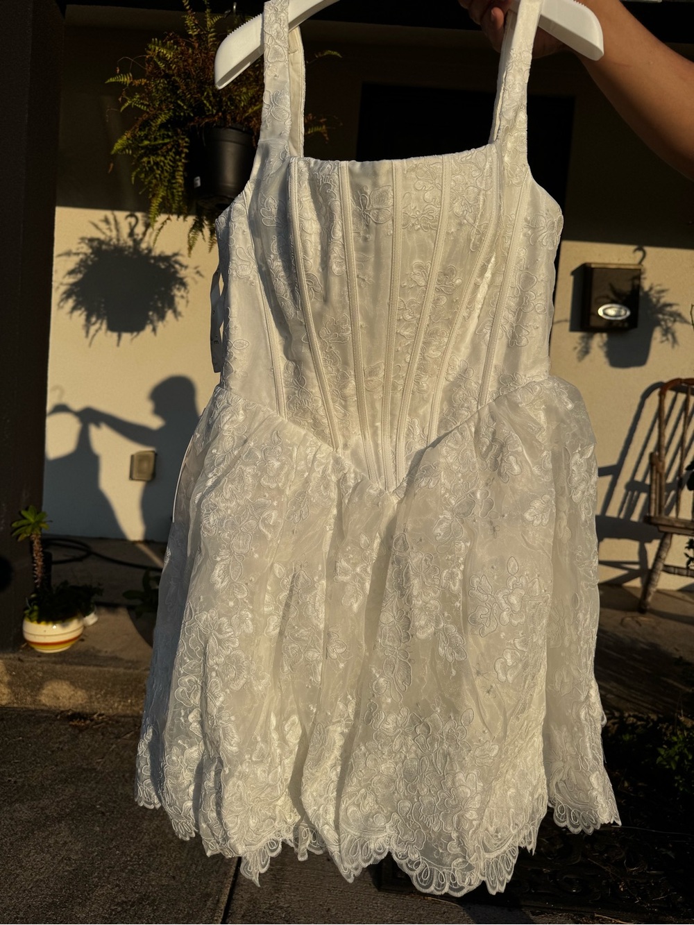 Short lace wedding dress